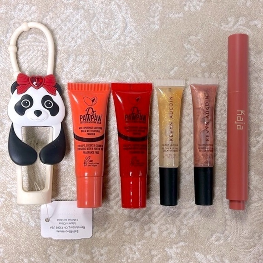 Brand New Lip Lot Kevyn Aucoin Gloss Dr. PawPaw Multipurpose Balm Kaja Holder